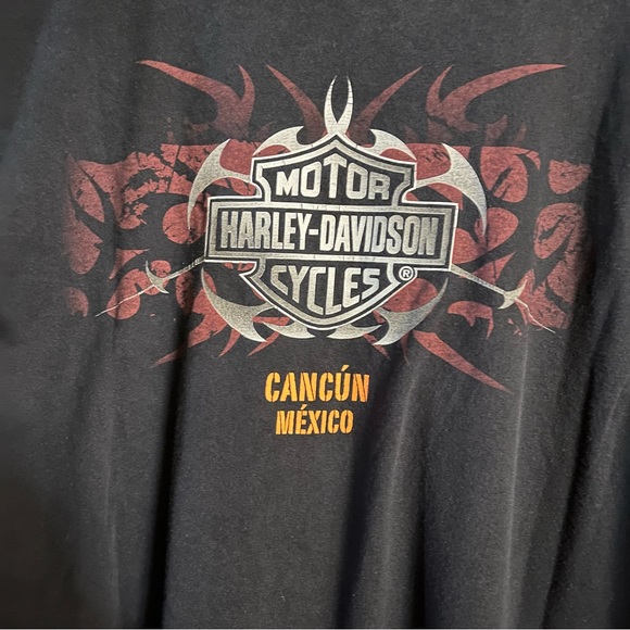 Harley Davidson Twin Can Cancun Mexico T-Shirt Black Men's Size XL - Picture 4 of 5